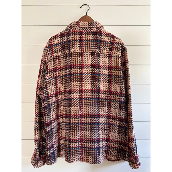 Urban Outfitters Men’s Plaid Knit Shacket Size M | Button Front Fall Overshirt - Picture 3 of 8